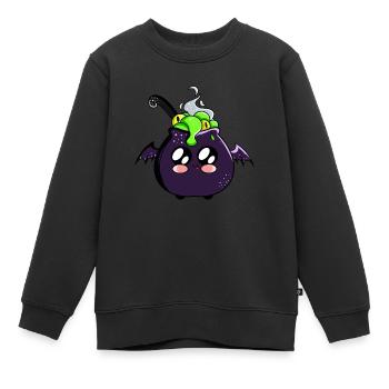 Kawaii Halloween-Kessel - Kinder Premium Organic Sweatshirt - Schwarz - Vorne - AI Model Kid Female (0cm)
