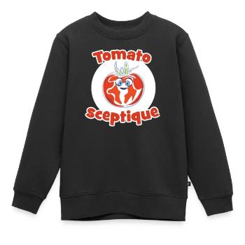 Tomato Sceptique - Sweat Premium enfant bio - noir - Devant - AI Model Kid Female (0cm)