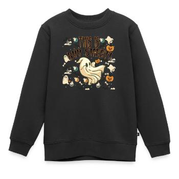 Halloween dieses es Buh-Blatt - Kinder Premium Organic Sweatshirt - Schwarz - Vorne - AI Model Kid Female (0cm)