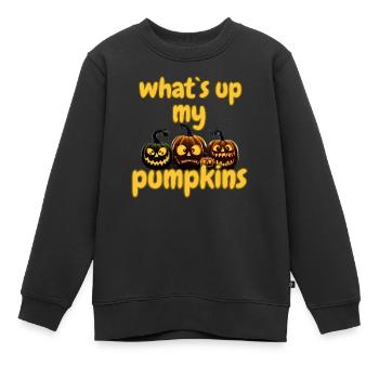 Halloween pumpkins. what`s up my pumpkins - Kinder Premium Organic Sweatshirt - Schwarz - Vorne - AI Model Kid Female (0cm)