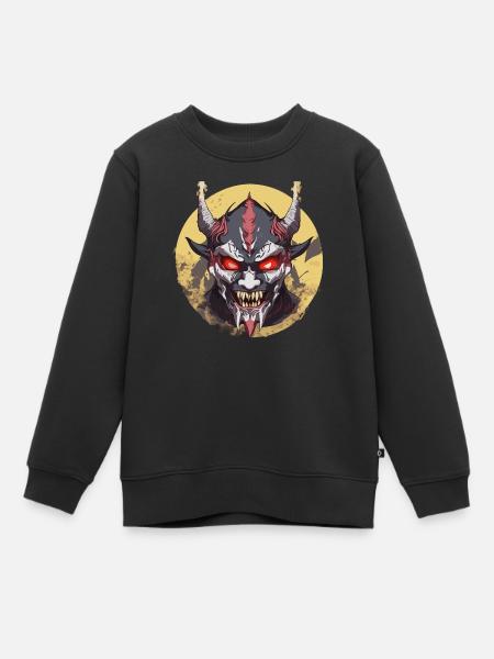 Dämonischer Samurai - Kinder Premium Organic Sweatshirt - Schwarz