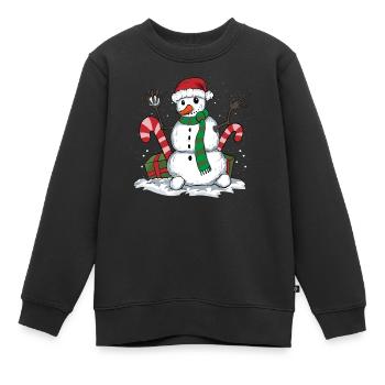 Conception hivernale du bonhomme de neige - Sweat Premium enfant bio - noir - Devant - AI Model Kid Female (0cm)