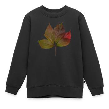 Herbstblatt, Autumn Leaf - Kinder Premium Organic Sweatshirt - Schwarz - Vorne - AI Model Kid Female (0cm)