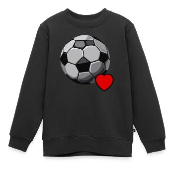 Ich liebe Fußball - Kinder Premium Organic Sweatshirt - Schwarz - Vorne - AI Model Kid Female (0cm)