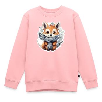Winter Fuchs - Kinder Premium Organic Sweatshirt - Rosa - Vorne - AI Model Kid Female (0cm)