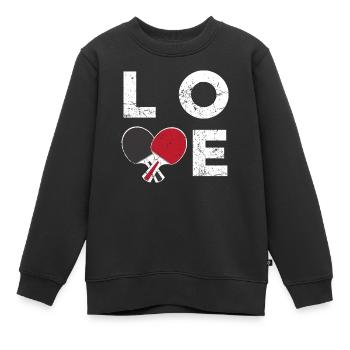 Liebe Ping-Pong - Kinder Premium Organic Sweatshirt - Schwarz - Vorne - AI Model Kid Female (0cm)