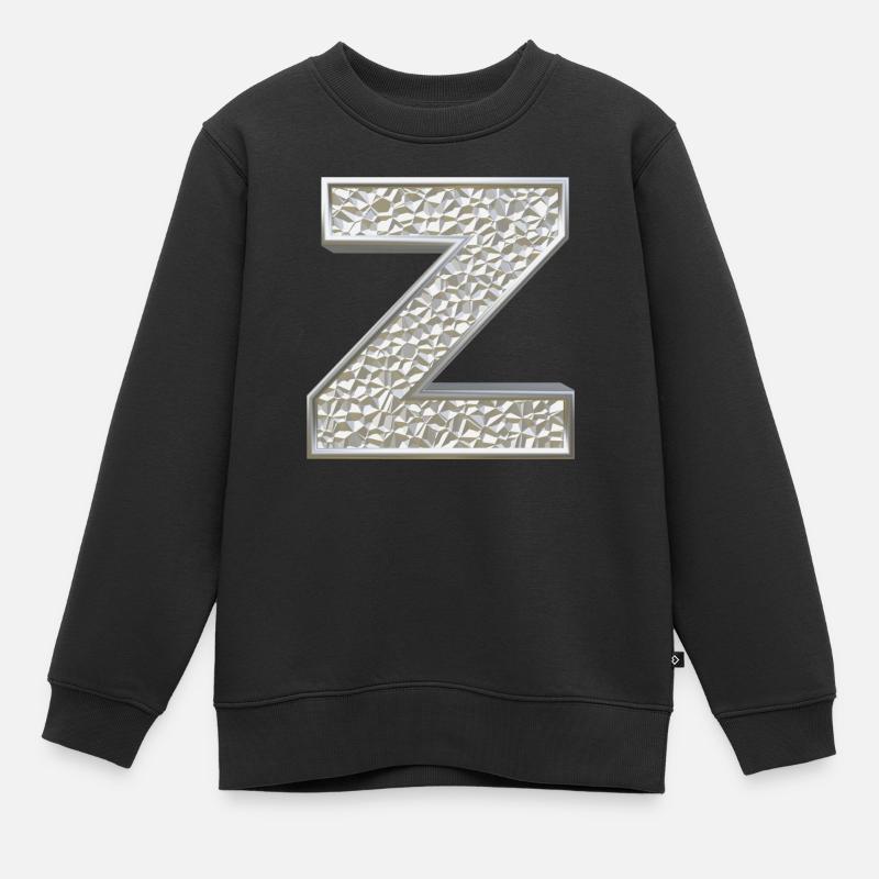 Z, letter, initial, monogram, - Kinder Premium Organic Sweatshirt - Schwarz