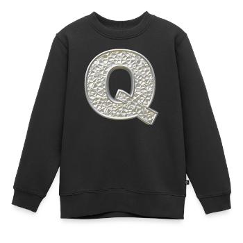 Q, lettre, lettre Q, initiale, initiale Q, monogramme, - Sweat Premium enfant bio - noir - Devant - AI Model Kid Female (0cm)