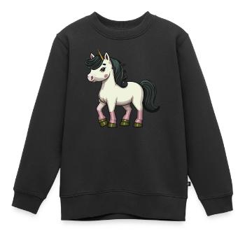 unique unicorn - Kinder Premium Organic Sweatshirt - Schwarz - Vorne - AI Model Kid Female (0cm)
