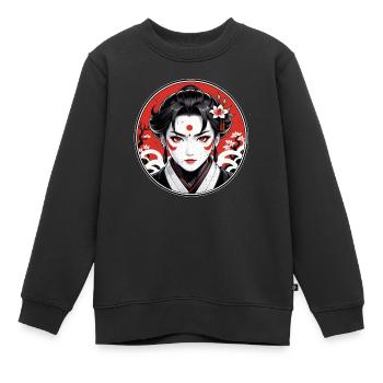 Samurai-Krieger - Japan - Dämon - Kinder Premium Organic Sweatshirt - Schwarz - Vorne - AI Model Kid Female (0cm)