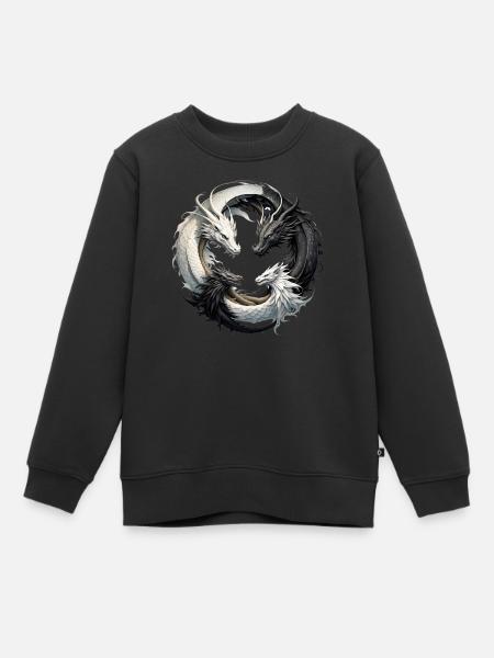 Ying Yang Drachen - Kinder Premium Organic Sweatshirt - Schwarz