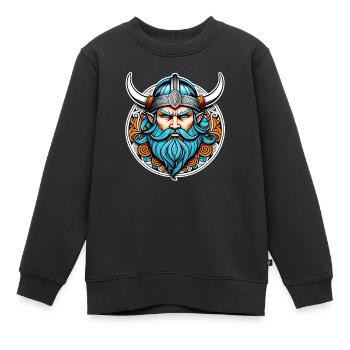 Wikinger Odin Thor Walhalla - Kinder Premium Organic Sweatshirt - Schwarz - Vorne - AI Model Kid Female (0cm)