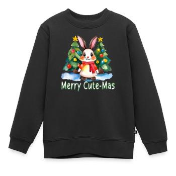 Joyeux lapin mignon - Sweat Premium enfant bio - noir - Devant - AI Model Kid Female (0cm)