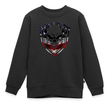 Armée, Guerre, Militaire, Uniforme, Force, Soldat Camouflage - Sweat Premium enfant bio - noir - Devant - AI Model Kid Female (0cm)