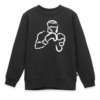 Boxer - Kinder Premium Organic Sweatshirt - Schwarz - Vorne - AI Model Kid Female (0cm)