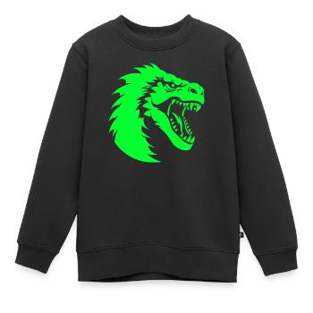 Dinosaurier logo - Kinder Premium Organic Sweatshirt - Schwarz - Vorne - AI Model Kid Female (0cm)