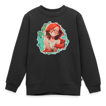 Frau Soline lolilol - Kinder Premium Organic Sweatshirt - Schwarz - Vorne - AI Model Kid Female (0cm)