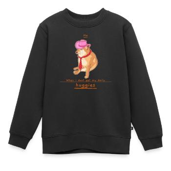 Brauche Umarmungen! - Kinder Premium Organic Sweatshirt - Schwarz - Vorne - AI Model Kid Female (0cm)