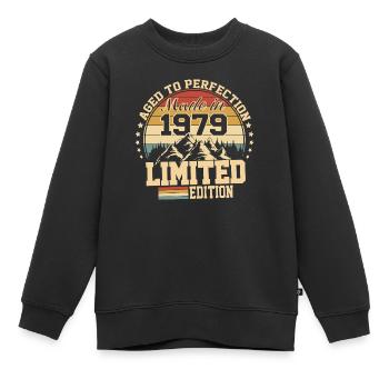 1979 Geburtstag 1979 geboren 1979 Geburtstag - Kinder Premium Organic Sweatshirt - Schwarz - Vorne - AI Model Kid Female (0cm)