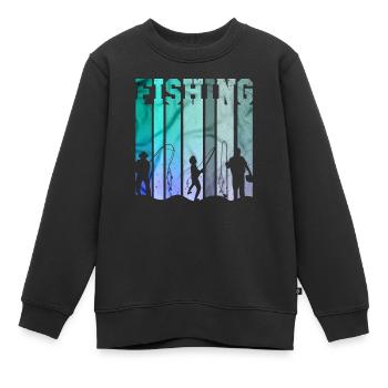 fisch, fisch, angeln, see, meer, angeln, fauna, exotisch - Kinder Premium Organic Sweatshirt - Schwarz - Vorne - AI Model Kid Female (0cm)