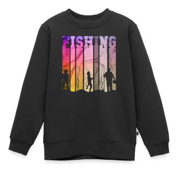 fisch, fisch, angeln, see, meer, angeln, fauna, exotisch - Kinder Premium Organic Sweatshirt - Schwarz - Vorne - AI Model Kid Female (0cm)