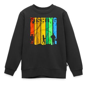 fisch, fisch, angeln, see, meer, angeln, fauna, exotisch - Kinder Premium Organic Sweatshirt - Schwarz - Vorne - AI Model Kid Female (0cm)