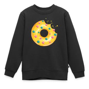 Donut-Crunch essen Metzgergebäck 120 234 Q - Kinder Premium Organic Sweatshirt - Schwarz - Vorne - AI Model Kid Female (0cm)