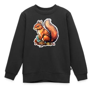 Eichhörnchen putzig - Kinder Premium Organic Sweatshirt - Schwarz - Vorne - AI Model Kid Female (0cm)