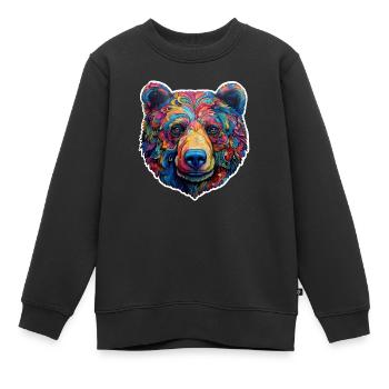 Bear psychedelic - Kids Premium Organic Sweatshirt - black - Front - AI Model Kid Female (0cm)