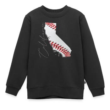 Californie (États-Unis) | Vrai baseball | Carte Sct - Sweat Premium enfant bio - noir - Devant - AI Model Kid Female (0cm)
