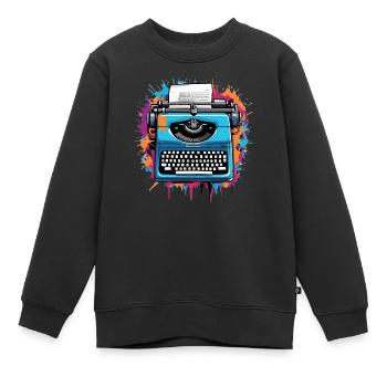 Machine à écrire Auteur - Sweat Premium enfant bio - noir - Devant - AI Model Kid Female (0cm)