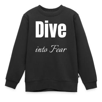 funny quote acts of courage quote inner courage - Kinder Premium Organic Sweatshirt - Schwarz - Vorne - AI Model Kid Female (0cm)