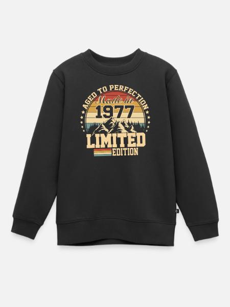 1977 Birthday 1977 Born in 1977 Birthday - Kids Premium Organic Sweatshirt - black