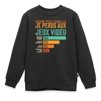 Gamer, ich verliere bei Videospielen - Kinder Premium Organic Sweatshirt - Schwarz - Vorne - AI Model Kid Female (0cm)