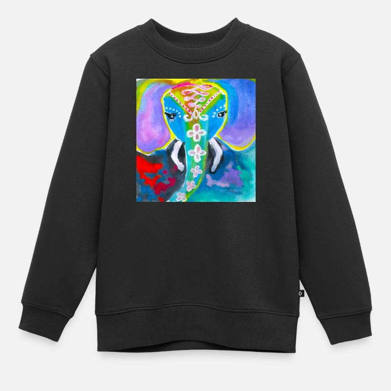 Éléphant - Sweat Premium enfant bio - noir