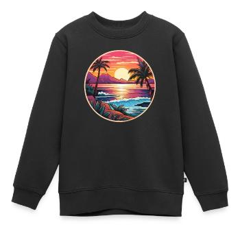 Tropisches Paradies - Kinder Premium Organic Sweatshirt - Schwarz - Vorne - AI Model Kid Female (0cm)