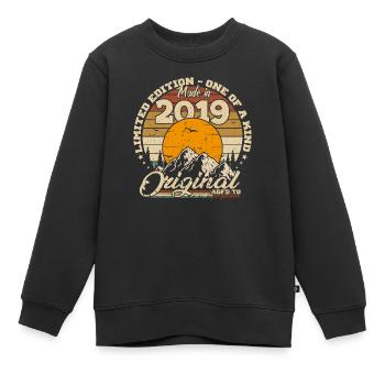 Hergestellt in 2019 Retro 2019 Geburtstagsgeschenk 2019 - Kinder Premium Organic Sweatshirt - Schwarz - Vorne - AI Model Kid Female (0cm)