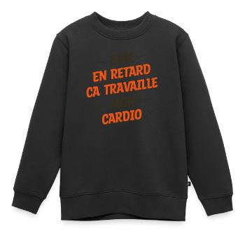 Spätes Cardio - Sport Humor - Kinder Premium Organic Sweatshirt - Schwarz - Vorne - AI Model Kid Female (0cm)
