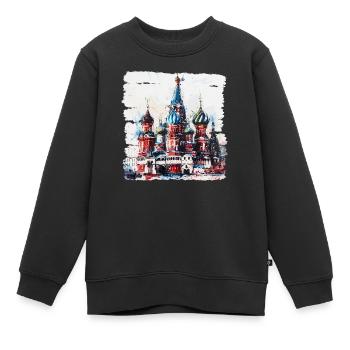 Die Basilius-Kathedrale, ein berühmtes Wahrzeichen - Kinder Premium Organic Sweatshirt - Schwarz - Vorne - AI Model Kid Female (0cm)