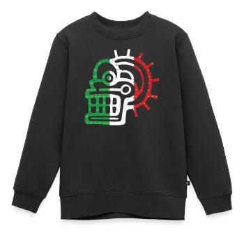 Aztekensymbol Mexikanische Maya Mexikanische Flagge Antik - Kinder Premium Organic Sweatshirt - Schwarz - Vorne - AI Model Kid Female (0cm)