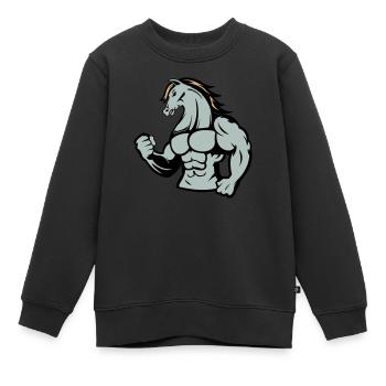 Cheval Fort - Sweat Premium enfant bio - noir - Devant - AI Model Kid Female (0cm)