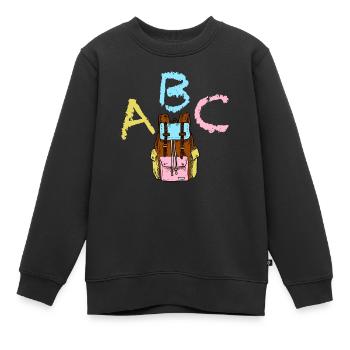 ABC mit Rucksack - Kinder Premium Organic Sweatshirt - Schwarz - Vorne - AI Model Kid Female (0cm)