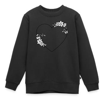 Cadre Coeur - Sweat Premium enfant bio - noir - Devant - AI Model Kid Female (0cm)