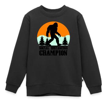 big foot social distancing - Kinder Premium Organic Sweatshirt - Schwarz - Vorne - AI Model Kid Female (0cm)