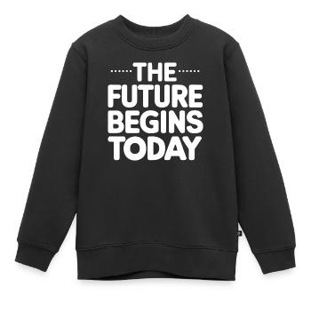 zurück in die Schule - Kinder Premium Organic Sweatshirt - Schwarz - Vorne - AI Model Kid Female (0cm)