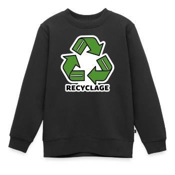 Recyclage - Sweat Premium enfant bio - noir - Devant - AI Model Kid Female (0cm)