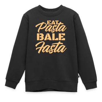 eat pasta bale pasta Design for a fan of pasta - Kinder Premium Organic Sweatshirt - Schwarz - Vorne - AI Model Kid Female (0cm)