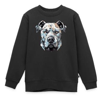 Chien Pitbull - Sweat Premium enfant bio - noir - Devant - AI Model Kid Female (0cm)
