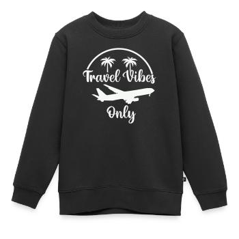 Travel Vibes uniquement - Sweat Premium enfant bio - noir - Devant - AI Model Kid Female (0cm)