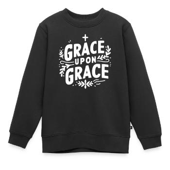 Grâce sur grâce - Sweat Premium enfant bio - noir - Devant - AI Model Kid Female (0cm)